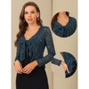 INSPIRE CHIC Women's Tie Front Ruffled Hem Floral Lace Sheer Crop Bolero Shrug - 2 of 4