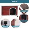 Lyngins Weather-Resistant Cedar Wood Dog House with Elevated Floor & PVC Door Curtain, Dog Kennel for Medium Dogs, Large Wooden Outdoor Dog Crate - 3 of 4