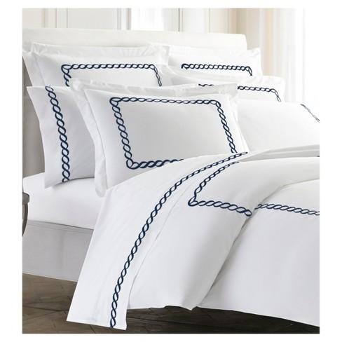 Cable Bedding Duvet Cover Full Queen Navy Cassadecor Target