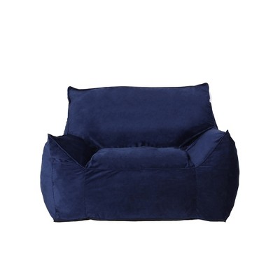 Velveteen Bean Bag Chair with Armrests