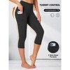 Coolmee Womens Workout Leggings Elastic High Waisted Gym Athletic Crop Yoga with Pockets - 3 of 4