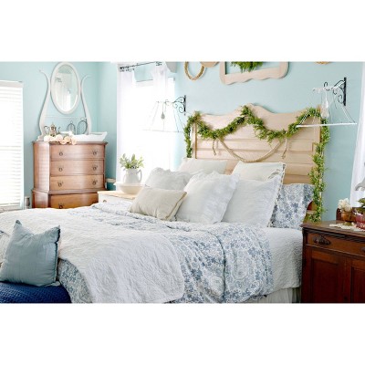 Caldecott Blue Cotton Sateen Full/Queen Duvet Cover Set