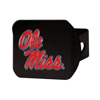 NCAA University of Ole Miss Rebels Metal Emblem Hitch Cover - Black
