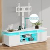 Greenstell 51/59 inch Modern TV stand for TVs, living room entertainment center with LED lights and charging station, swivel and height adjustable - 2 of 4