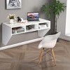 Wall Mounted Floating Computer Table Desk Home Office Furni Storage Shelf White - image 3 of 4