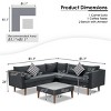Outdoor 4-Pieces L-Shaped Sofa Set, Wicker Sofa Set with Glass Tabletop Table, Wicker Sofa with Polyester Cushions–Cuddlewood - 4 of 4