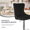 Black velvet bar stools set of two, swivel bar height stools, adjustable bar chairs - 2 of 4