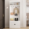 FUFU&GAGA White Entryway Hall Trees Storage Closet Clothing Organizer - 3 of 4