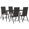 vidaXL Patio Dining Set Black Outdoor Furniture 3/5/7/9 Piece Multi Sizes - 63" Table Length 4 Items - 3 of 4