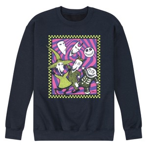 Men's - The Nightmare Before Christmas - Boogie Boys Lock Shock Barrel Retro Swirl Graphic Fleece Sweatshirt - 1 of 4