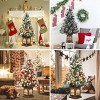 3ft Pre-Lit Flocked Xmas Tree w/ 78 LED Lights, 8 Modes - Mini Artificial Christmas Tree for Home, Office, Party Decor - 4 of 4