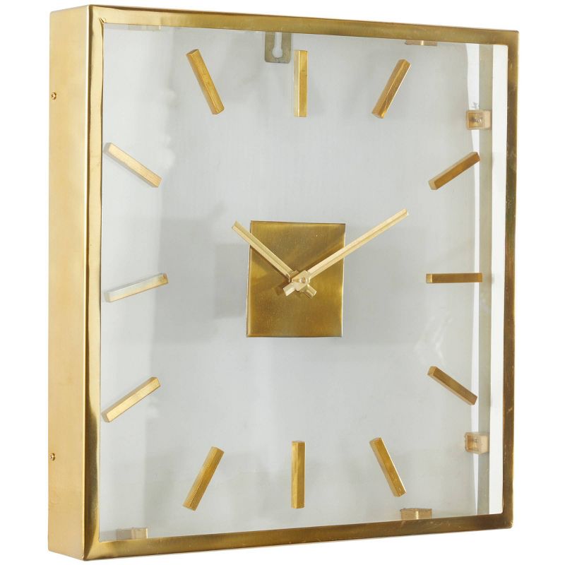 Stainless Steel Wall Clock with Clear Face Gold - Olivia & May, 4 of 6