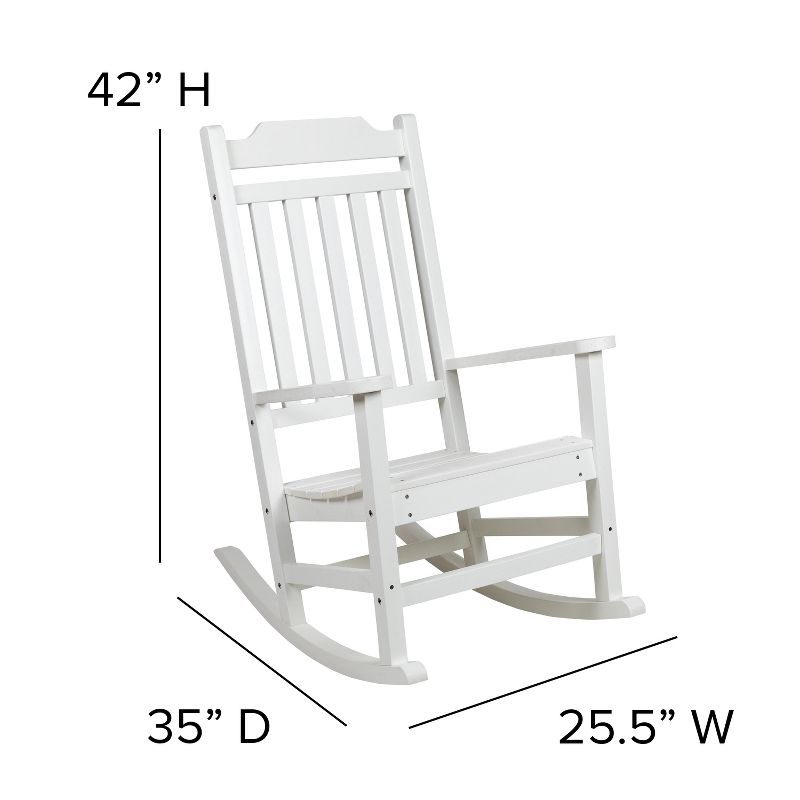 Flash Furniture Winston All-Weather Poly Resin Wood Rocking Chair, 5 of 12