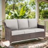 POCASSY Wicker Outdoor Couch, Brown Wicker Sofa Outdoor Furniture with All Weather Rattan and Olefin Cushion for Porch Balcony - 3 of 4