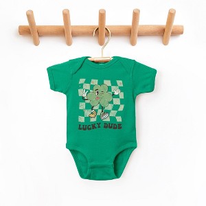 The Juniper Shop Lucky Dude Checkered Baby Bodysuit - 1 of 2
