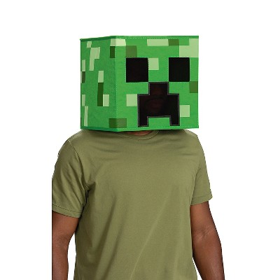 Disguise Minecraft 15th Anniversary Creeper Block Head Costume Mask - Green