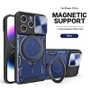 Reiko TPU PC Shockproof Magnetic Phone Case with Free Adjustment Ring Holder for IPHONE 15 PRO in Black - 2 of 2