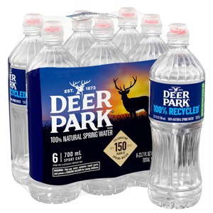 Deer Park Brand 100% Natural Spring Water - 6pk/23.7 fl oz Sport Cap Bottles - 1 of 4
