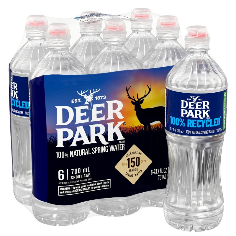 Deer Park Brand 100% Natural Spring Water - 6pk/23.7 fl oz Sport Cap Bottles, 1 of 11