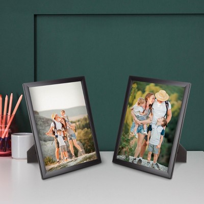 Classic Black 5x7 Picture Frame Set with Stand and Hooks