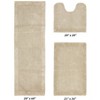 Edge Bath Rug 100% Premium Cotton Ultra-Soft Water Absorbent Tufted Solid Reversible 3 Piece Bathroom Rug Set for Machine Washable Bathmat - 2 of 4
