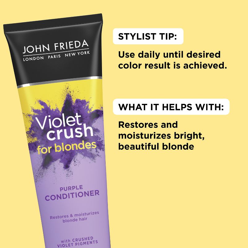 John Frieda Violet Crush for Blondes Conditioner with Violet Pigments, Knock Out Brassy Tones Purple - 8.3 fl oz, 5 of 16