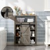 Farmhouse Floor Cabinet, Small Storage Cabinet with Adjustable Shelf - 4 of 4