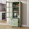52" Tall Glass Door Storage Cabinet, Modern Minimalist Pantry with Drawer & Adjustable Shelves for Kitchen Dining Room-3irtyhousy - 2 of 4