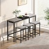 XIYUYEU Dining Table Set for 3 Pub Table Long Dining Table Set with 3 Stools - 2 of 4