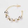 New Years Holiday Disco Ball Hoop Earrings - Silver/Gold - image 3 of 3