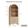 Bella Depot 71" Tall Farmhouse Arched Bookshelf with Storage Cabinet - 3 of 4