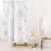 Emanuela Carratoni Line Art Floral Theme Shower Curtain Green - Deny Designs - 3 of 4