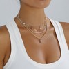HTUTWOO Women Layered Rhinestone and Pearls Pendant Necklace, Stackable and hypoallergenic Jewelry for Wedding, Party, Everyday Gifts - 2 of 4