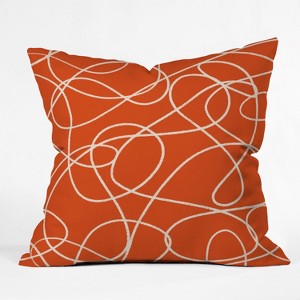 Zoe Wodarz Scribble Up Throw Pillow Orange - Deny Designs, Size: Oversize Square