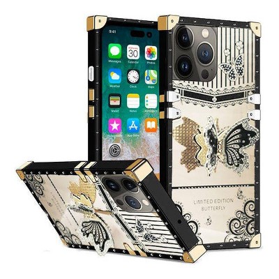 Entronix Case Compatible with iPhone 16 Pro Max - [Rectangular] Luxury Butterfly Grip Stand
