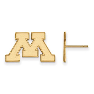 Black Bow Jewelry 10k Yellow Gold Minnesota Golden Gophers NCAA Post Earrings - 1 of 3