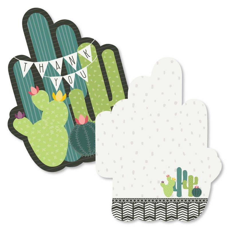 Big Dot of Happiness Prickly Cactus Party - Shaped Thank You Cards - Fiesta Party Thank You Note Cards with Envelopes - Set of 12, 1 of 7