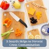 Attop 3-Piece Two-Tone Bamboo Cutting Board Set – Reversible Kitchen Boards for Chopping & Serving Cheese, Meat - 2 of 4