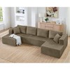 TiramisuBest U-Shape Modular Sectional Sofa, Compressed Corduroy Sleeper Couch, Modern Minimalist Space-Saving Sofa for Living & Bedroom, Black - 3 of 4