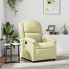 vidaXL Manual Recliner Chair, Adjustable Backrest/ Footrest, Cream Real Leather - 2 of 4