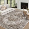 Faux Wool Vintage Printed Area Rug with Non Slip Backing Machine Washable Stain Resistant  Soft  Accent Carpet for Indoor Places - 3 of 4