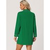 cheibear Women's Long Sleeve Notched Lapel Button Down Lounge Nightshirt - 3 of 4