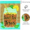 Magnolia Garden Raised Sweet Tea and Jesus 29 x 42 Poly Burlap Outdoor Hanging Flag - 2 of 2