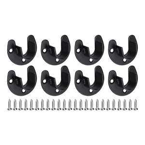 Unique Bargains Stainless Steel Closet U-Shaped Open Type Wardrobe Holder Rod Brackets 8 Pcs - 1 of 3