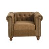 Chesterfield Tufted Velvet Accent Chair, Nailhead Trim Armchair with Rolled Arms, Deep Cushion, Classic Living Room Chair-The Pop Home - 4 of 4