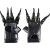 Skeleteen Faux Leather Claw Gloves - Black Lizard Skin Scary Leather Hand Glove Animal Claws for Women and Kids - 2 of 4