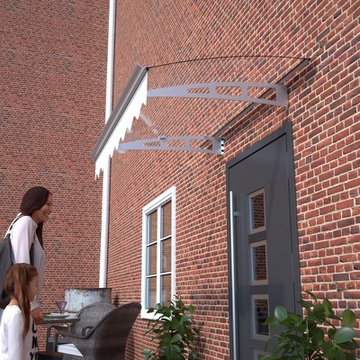 Aghana Digitals Premium 47"x34" Door Window Awning: 3.5mm Solid Polycarbonate Roof, Aluminum