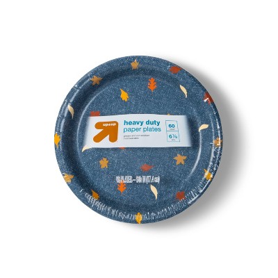 Fall Disposable Plate 7" - Blue Leaves - 60ct - up & up™