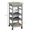 NicBex Mobile Kitchen Island Cart Morden Kitchen Carts on Wheels with Storage, Slide-Out Basket, 2 Pull-Out Trays and Drawer for Kitchen, Gray - 2 of 4