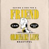 Women's - Peanuts - Dog Friend Make Ordinary Life Beautiful Lightweight French Terry Wide Neck Long Sleeve Shirt - 2 of 4